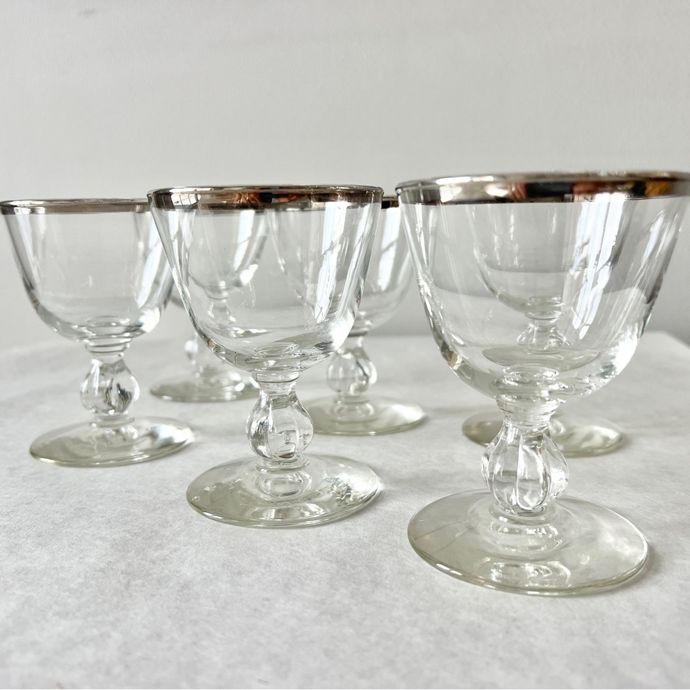 Vintage Mid-Century 1950s Libbey Glass Barware 3003-15 Champagne Set of 6